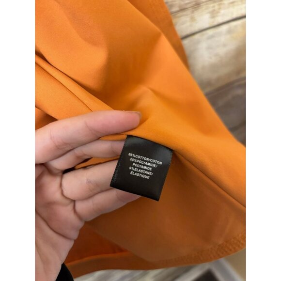 Lafayette 148 New York Blazer Jacket S Small Orange Snap Button 3/4 Sleeves Boxy - Picture 6 of 9